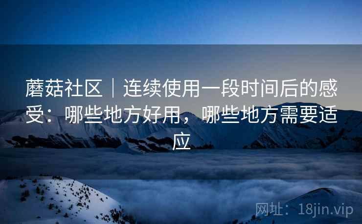 蘑菇社区|连续使用一段时间后的感受:哪些地方好用,哪些地方需要适应 蘑菇社区|连续使用一段时间后的感受:哪些地方好用,哪些地方需要适应