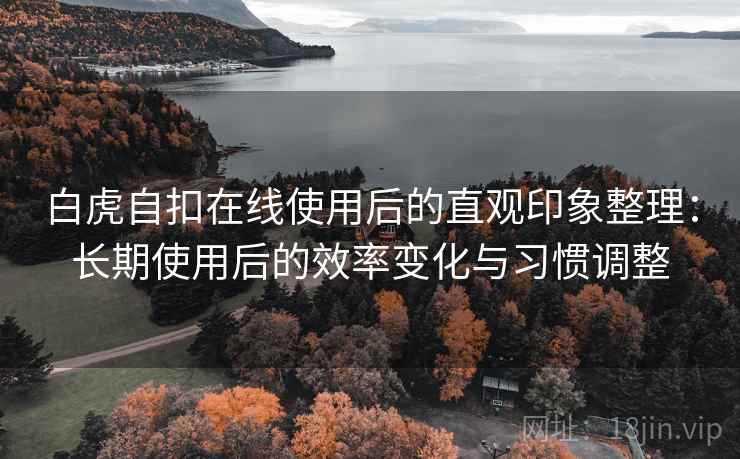白虎自扣在线使用后的直观印象整理:长期使用后的效率变化与习惯调整 白虎自扣在线使用后的直观印象整理:长期使用后的效率变化与习惯调整