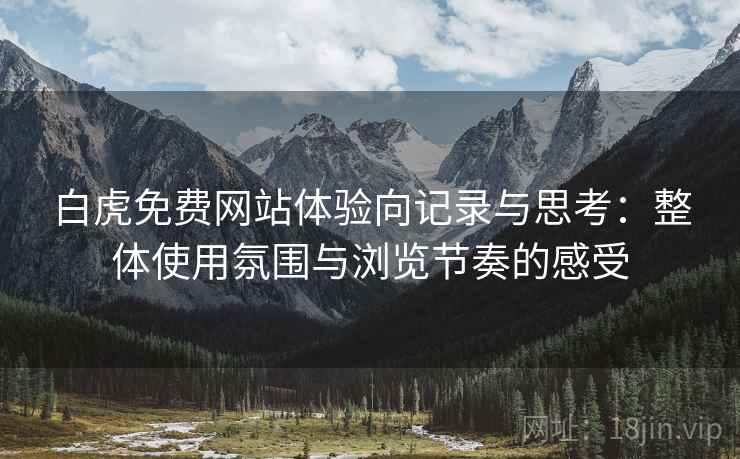 白虎免费网站体验向记录与思考：整体使用氛围与浏览节奏的感受