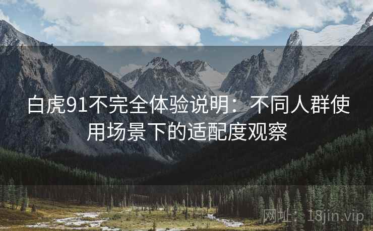 白虎91不完全体验说明：不同人群使用场景下的适配度观察