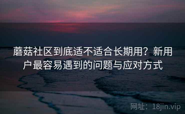 蘑菇社区到底适不适合长期用？新用户最容易遇到的问题与应对方式