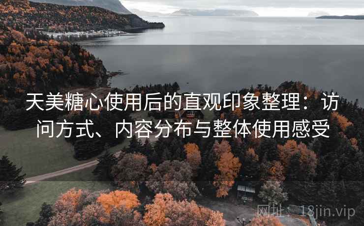 天美糖心使用后的直观印象整理：访问方式、内容分布与整体使用感受