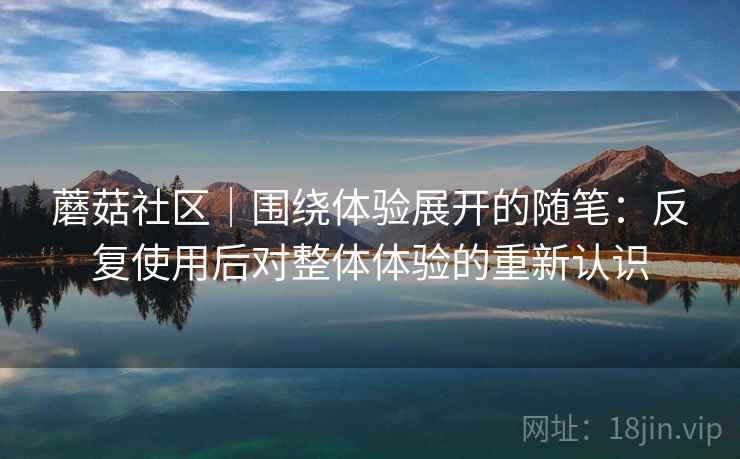 蘑菇社区|围绕体验展开的随笔:反复使用后对整体体验的重新认识 蘑菇社区|围绕体验展开的随笔:反复使用后对整体体验的重新认识